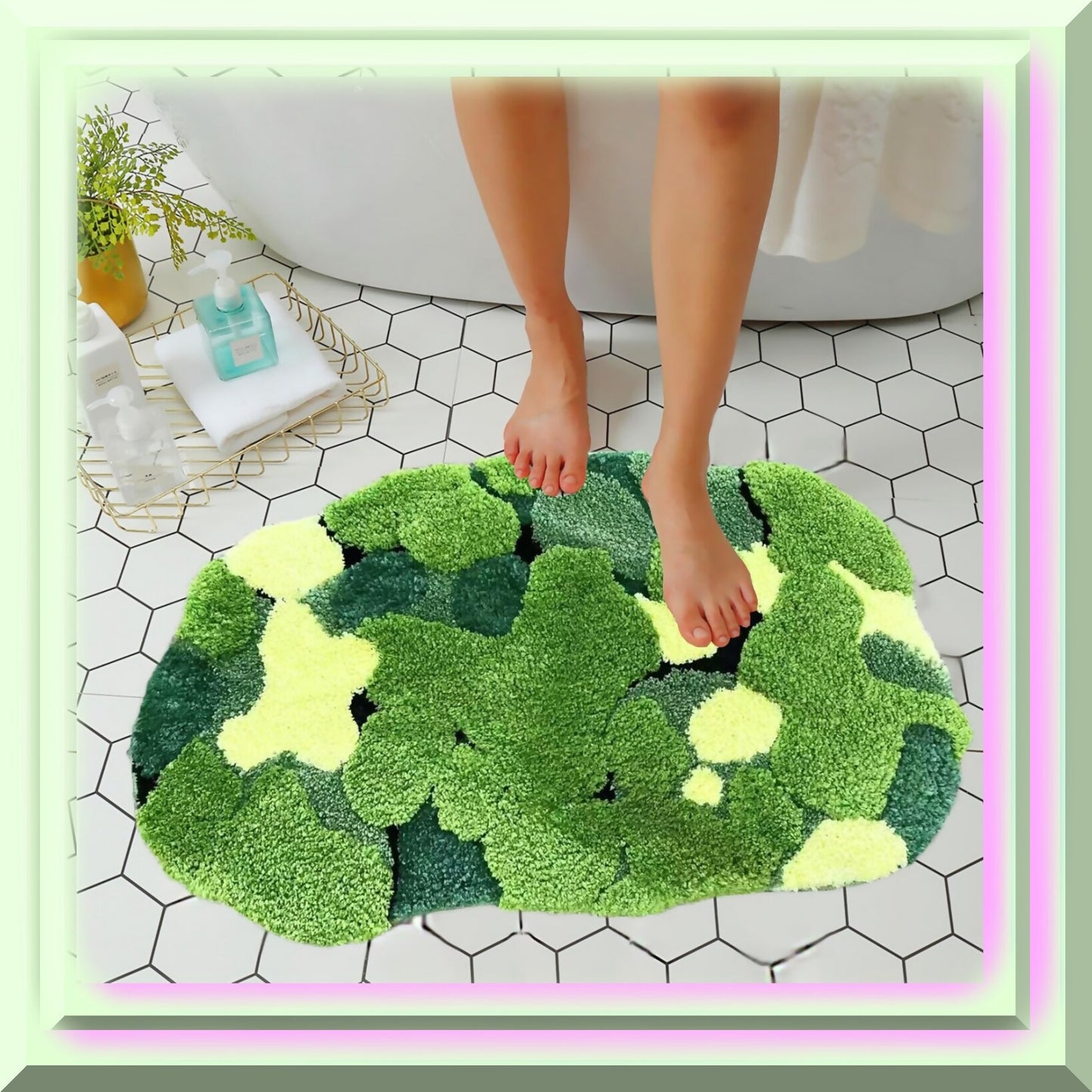 Cute Moss Bath Mat 31x20 Inches