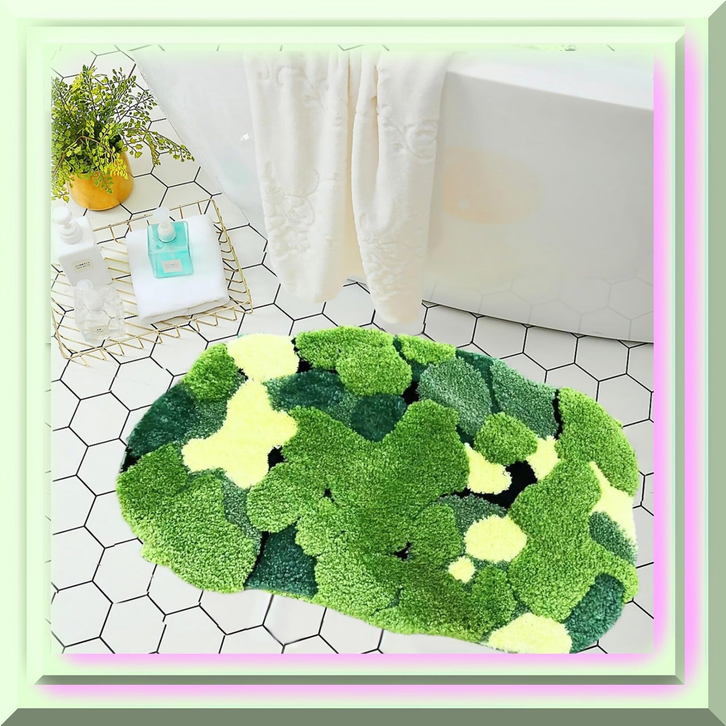 Cute Moss Bath Mat 31x20 Inches