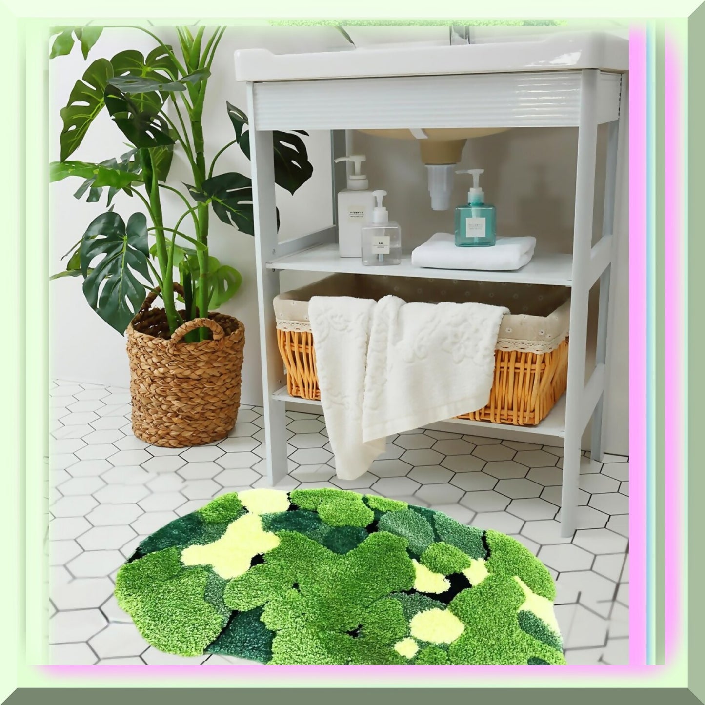 Cute Moss Bath Mat 31x20 Inches