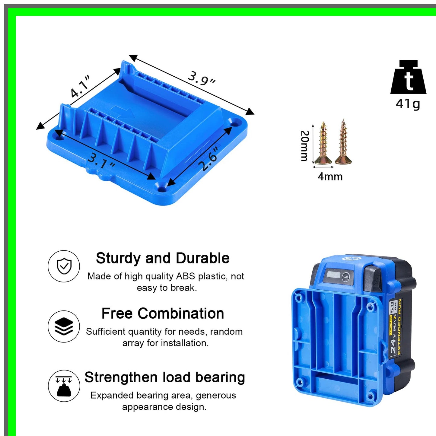 Kobalt 24V Max Battery Holder Dock with Screws for KB Series Batteries