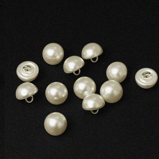 12-Pack Ivory Pearl Plastic Shank Buttons 11mm