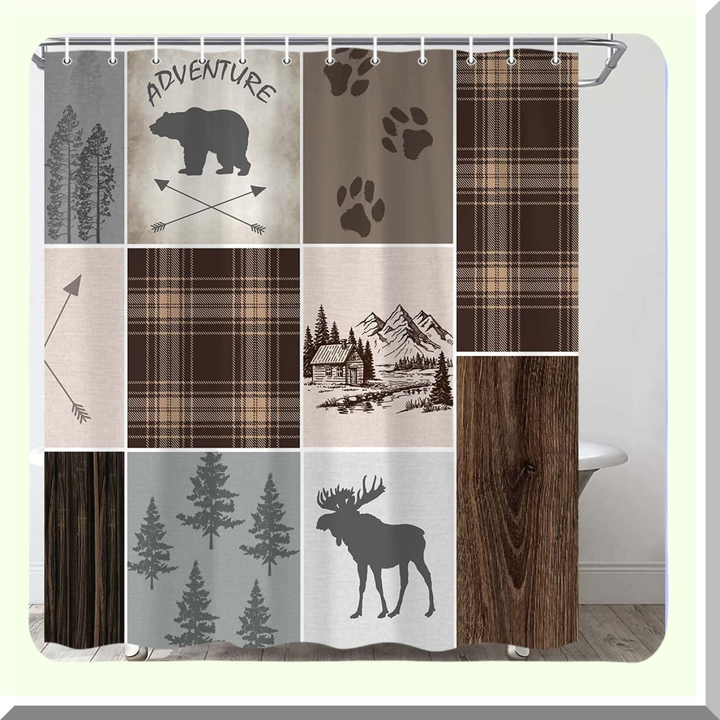 Cabin Rustic Shower Curtain 60x70 Inch