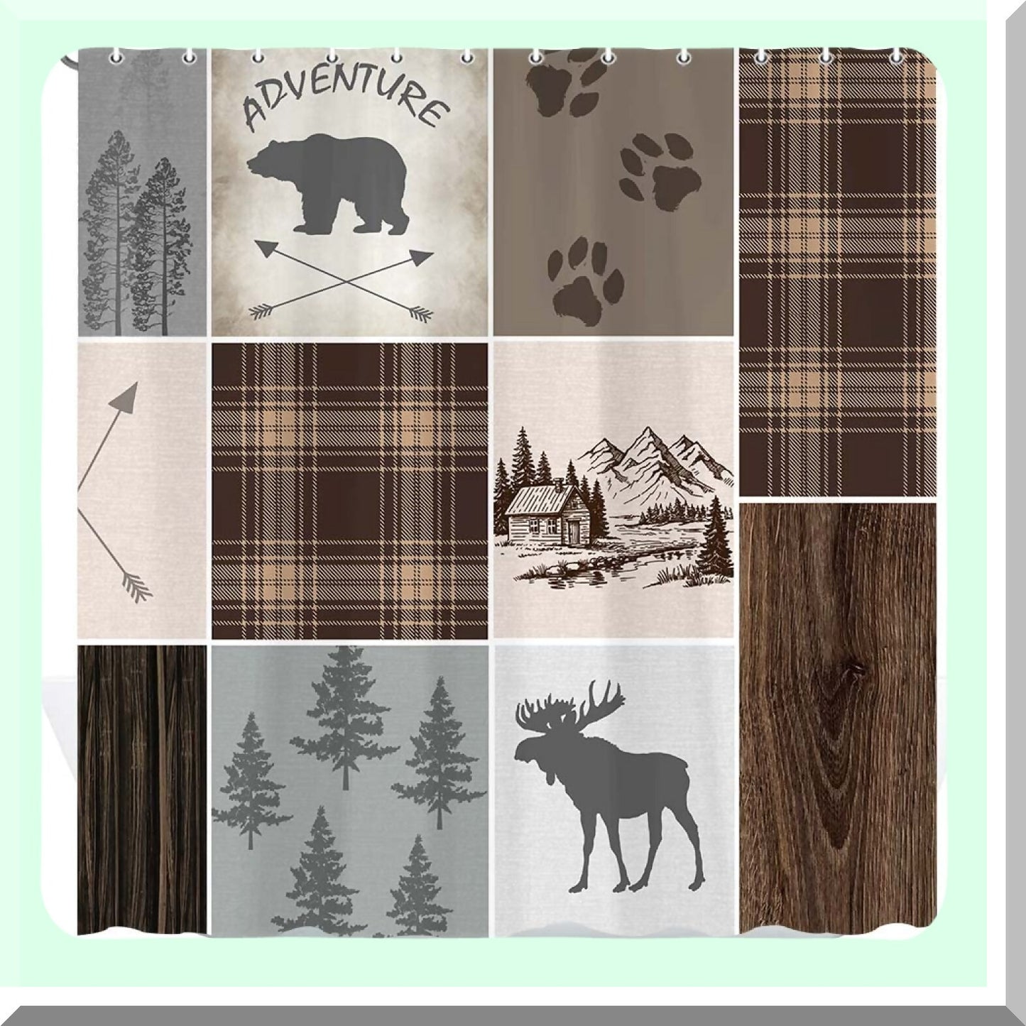 Cabin Rustic Shower Curtain 60x70 Inch