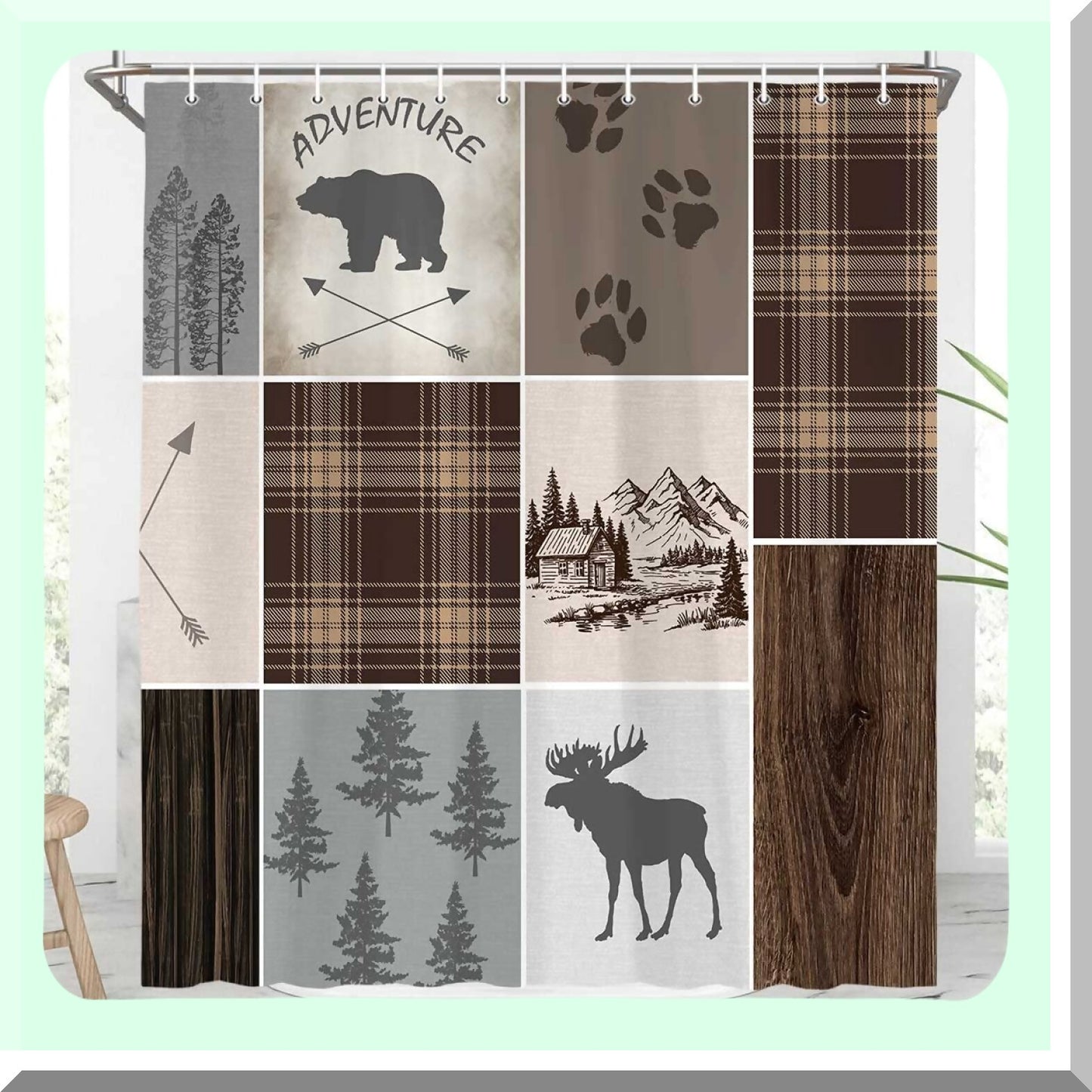 Cabin Rustic Shower Curtain 60x70 Inch