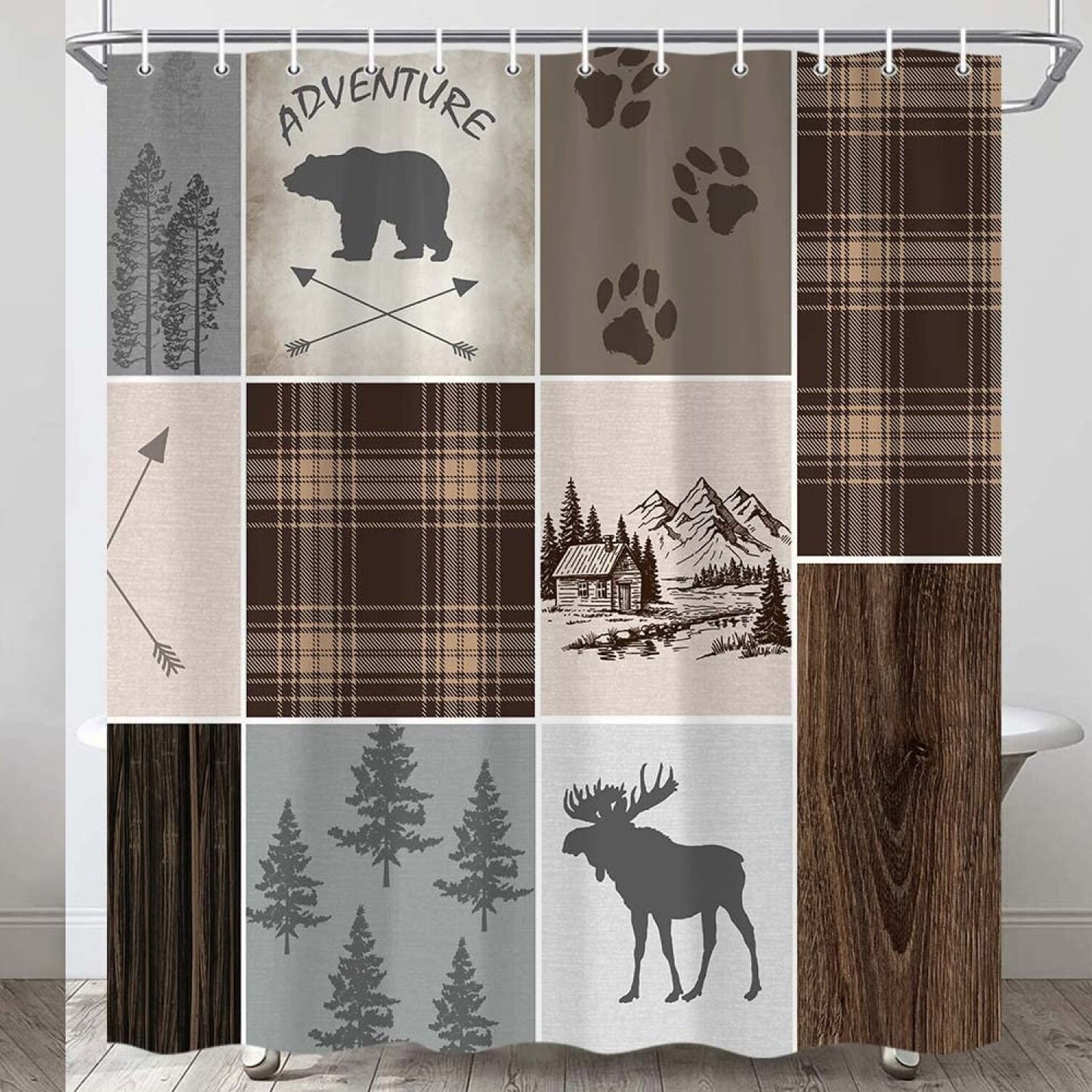 Cabin Rustic Shower Curtain 60x70 Inch