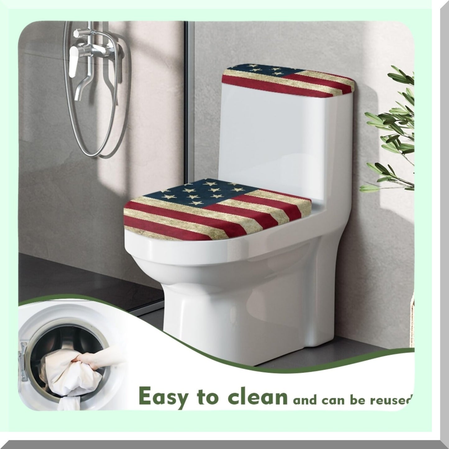 Vintage Flag Tet Seat Cover for Bathroom, Washable