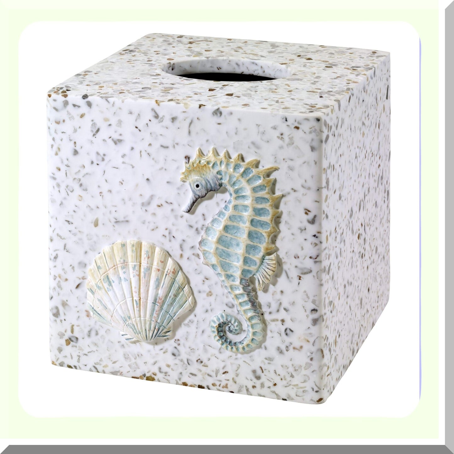 Sea Inspired Resin Tissue Box Cover