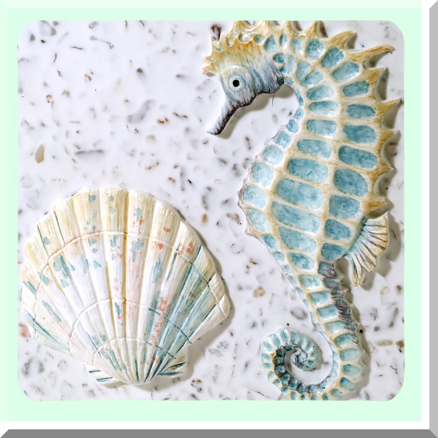 Sea Inspired Resin Tissue Box Cover