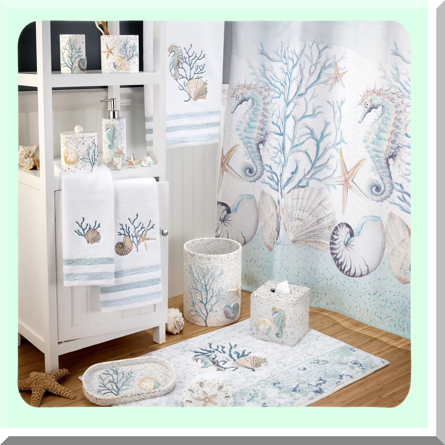 Sea Inspired Resin Tissue Box Cover