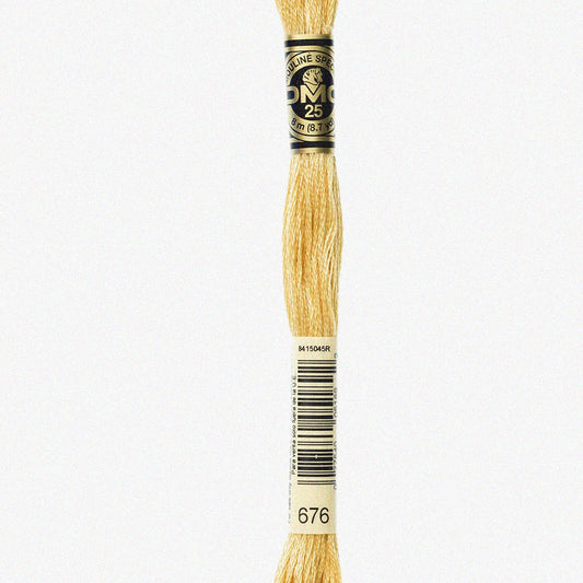 Six-Strand Cotton Embroidery Floss Light Old Gold 8.7-Yard