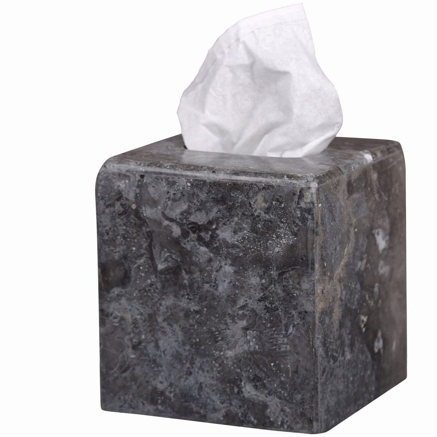 Natural Charcoal Marble Tissue Box Holder 5.2" x 5.2" x 5.5"