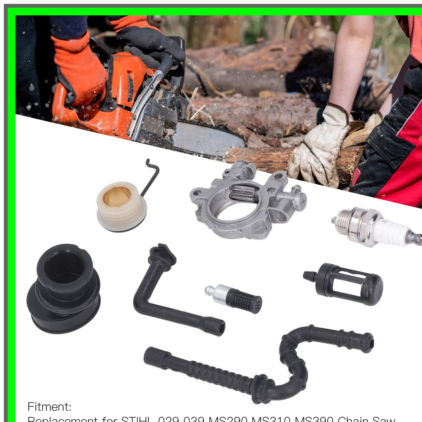 Oil Pump Gear and Spark Plug Kit for 029 039 Ms290 Ms310 Ms390 Chainsaws