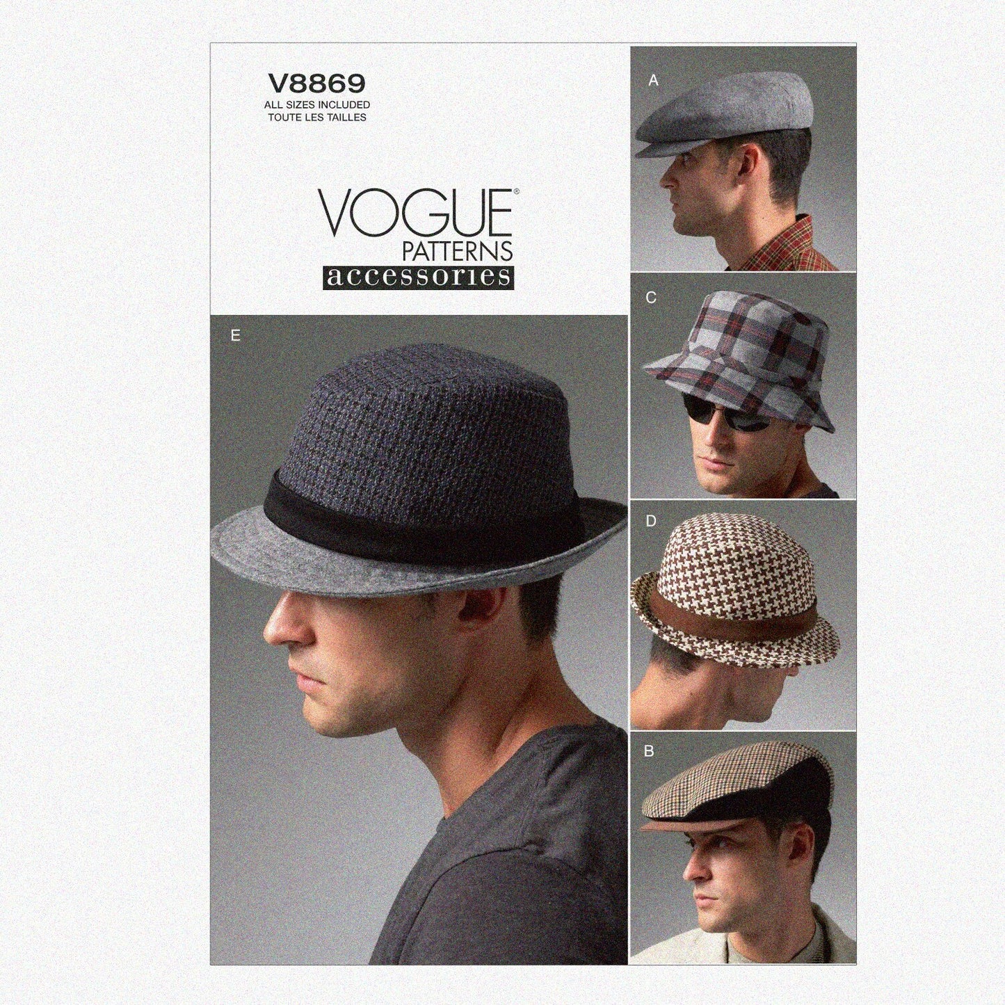 V8869 Men's Hat Sewing Template Set
