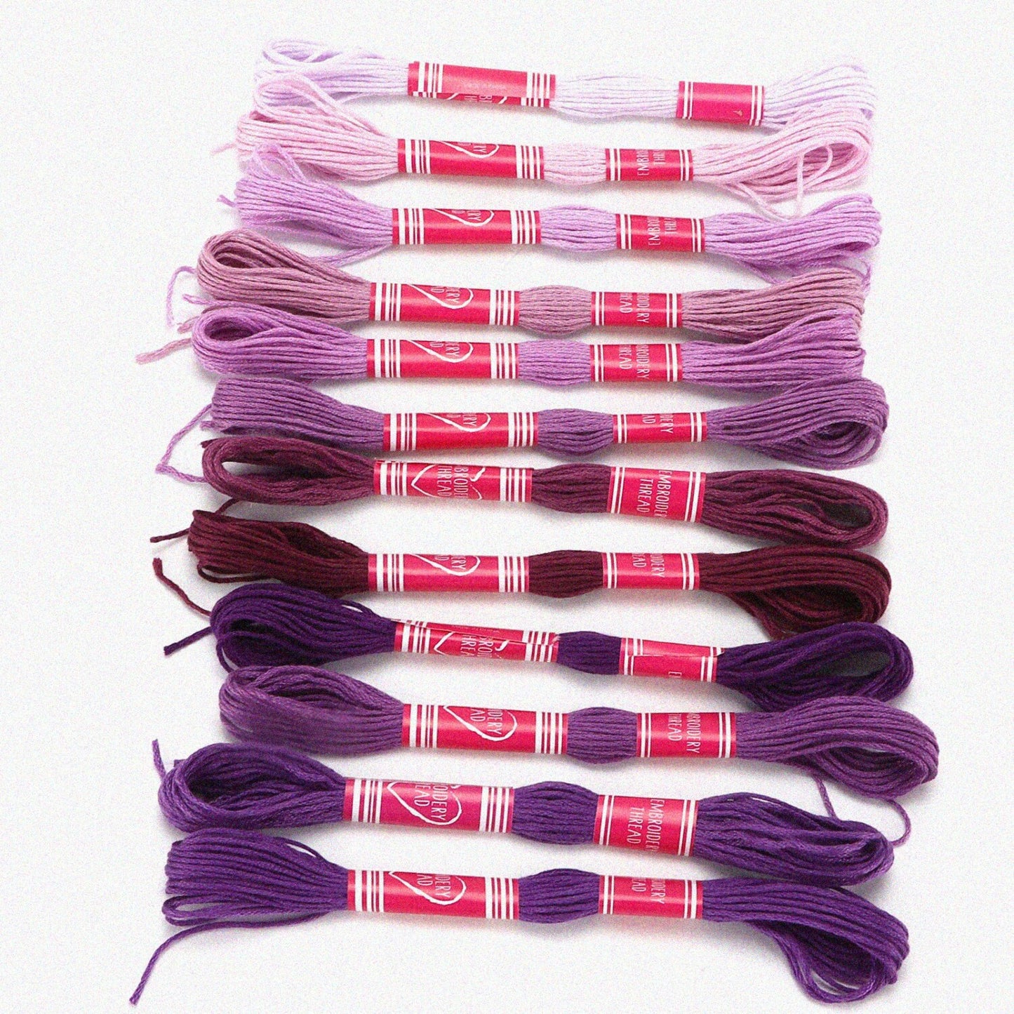 12Pcs Purple Gradient Embroidery Floss for Sewing