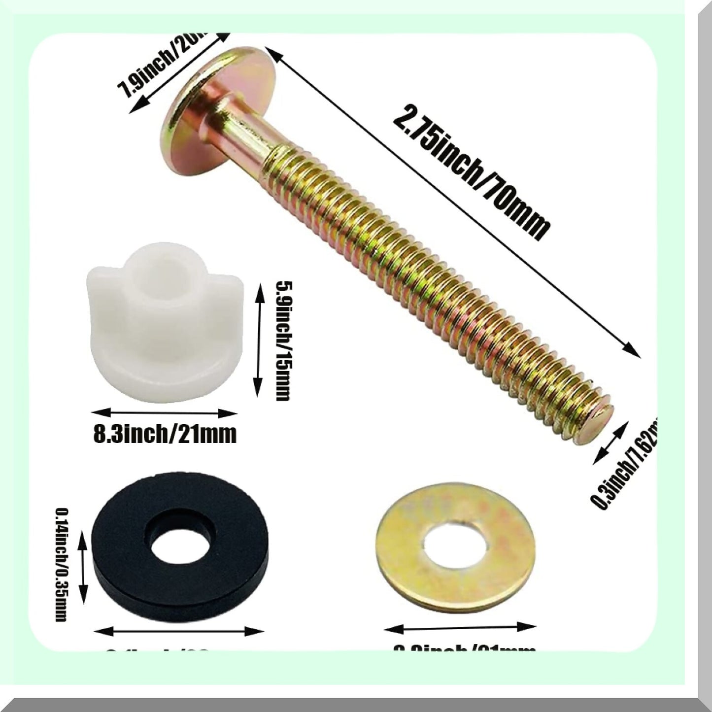 2Pcs Universal Tet Seat Bolt and Screw Set