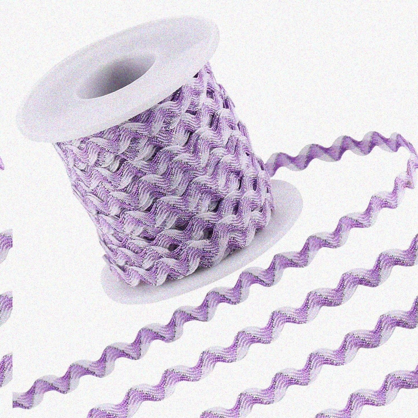 16.4Yds Metallic Purple Ric Rac Fringe Trim 1/4 Inch