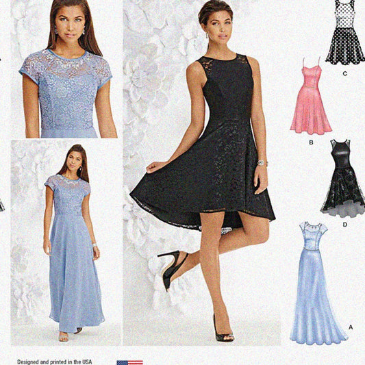 Women's Evening & Cocktail Dress Sewing Pattern Sizes 12-20