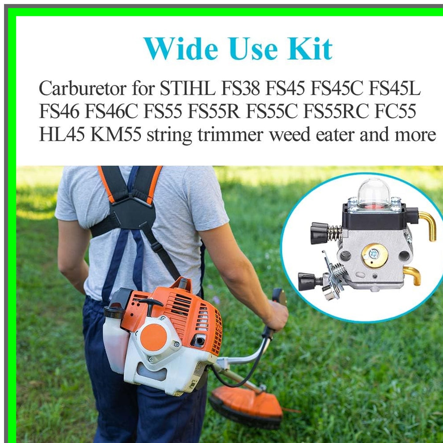 Easy-Start Carburetor Kit for STIHL FS55 FS45 FS38 Hedge Trimmers