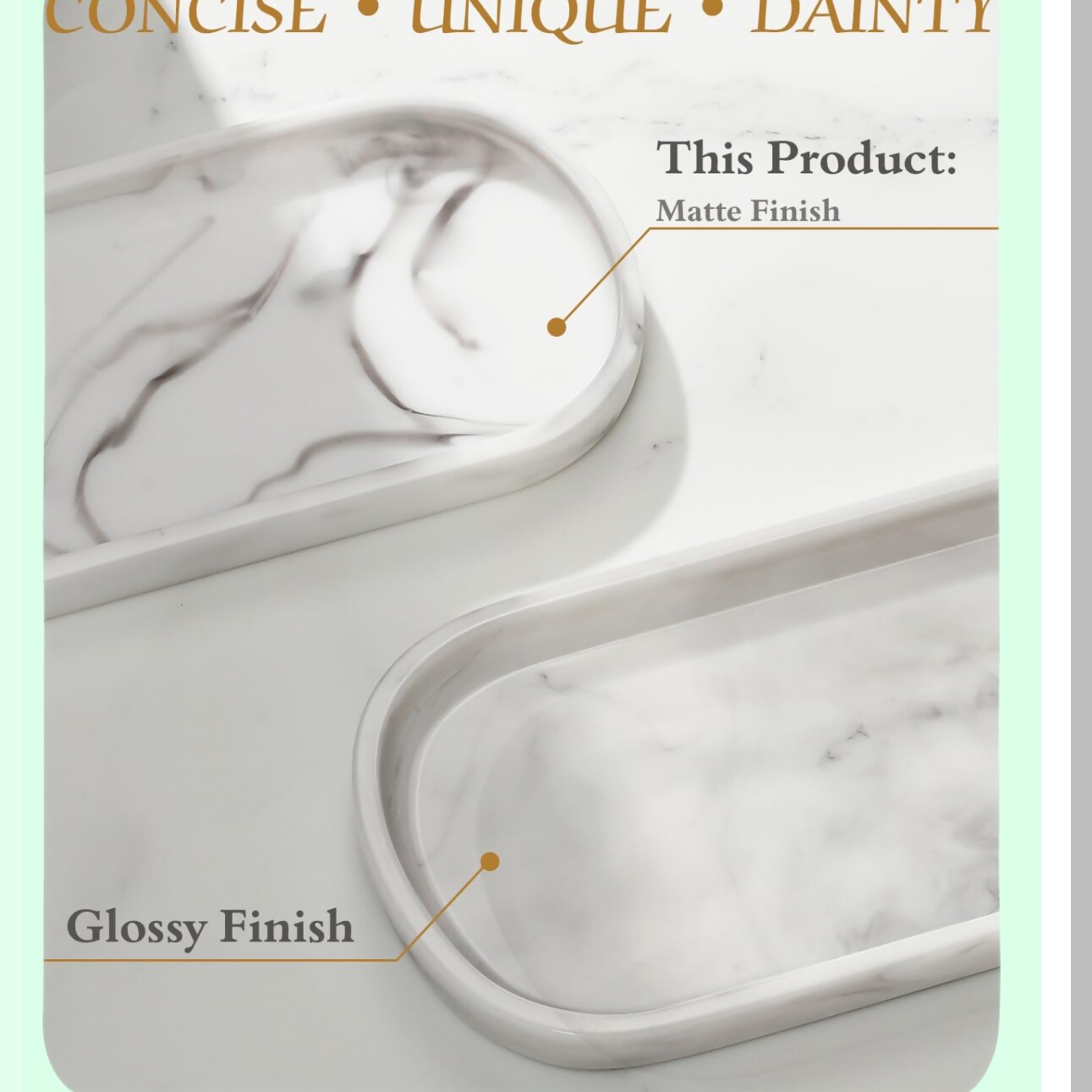 Oval Resin Bathroom Vanity Tray 10" White