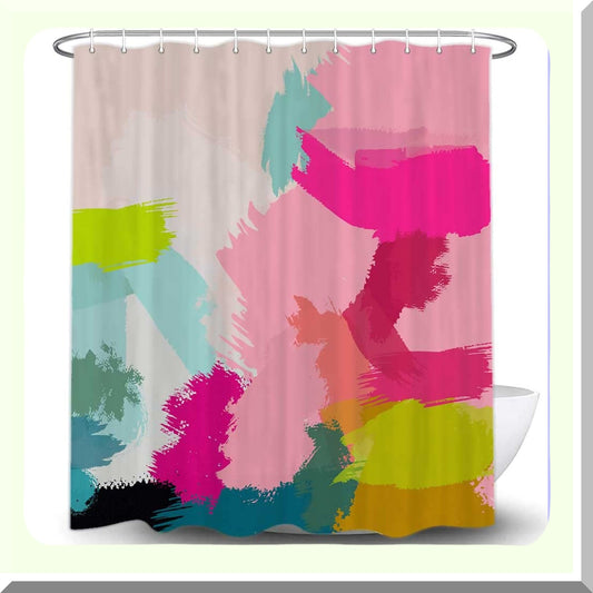 Hot Pink Watercolor Shower Curtain 72x72 Inches