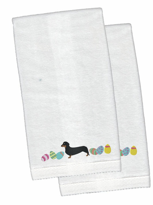 Dachshund White Embroidered Cotton Hand Towel Set