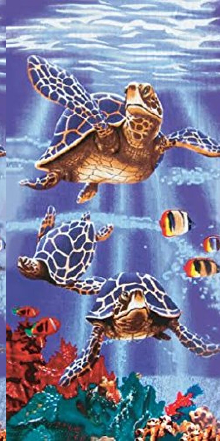 Purple Sea Turtles Beach Towel 30 x 60 Inches