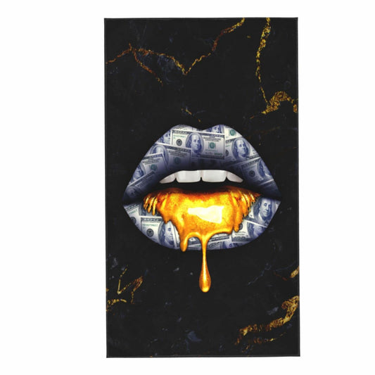 Long Hand Towels Black Marble Texture 27.5x15.7in