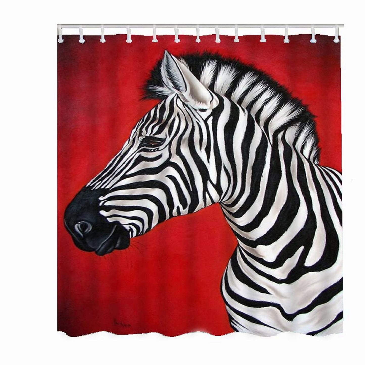 Zebra Shower Curtain 60x72 Inches Red