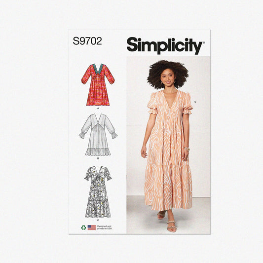 Misses' V-Neck Empire Dress Sewing Pattern Kit