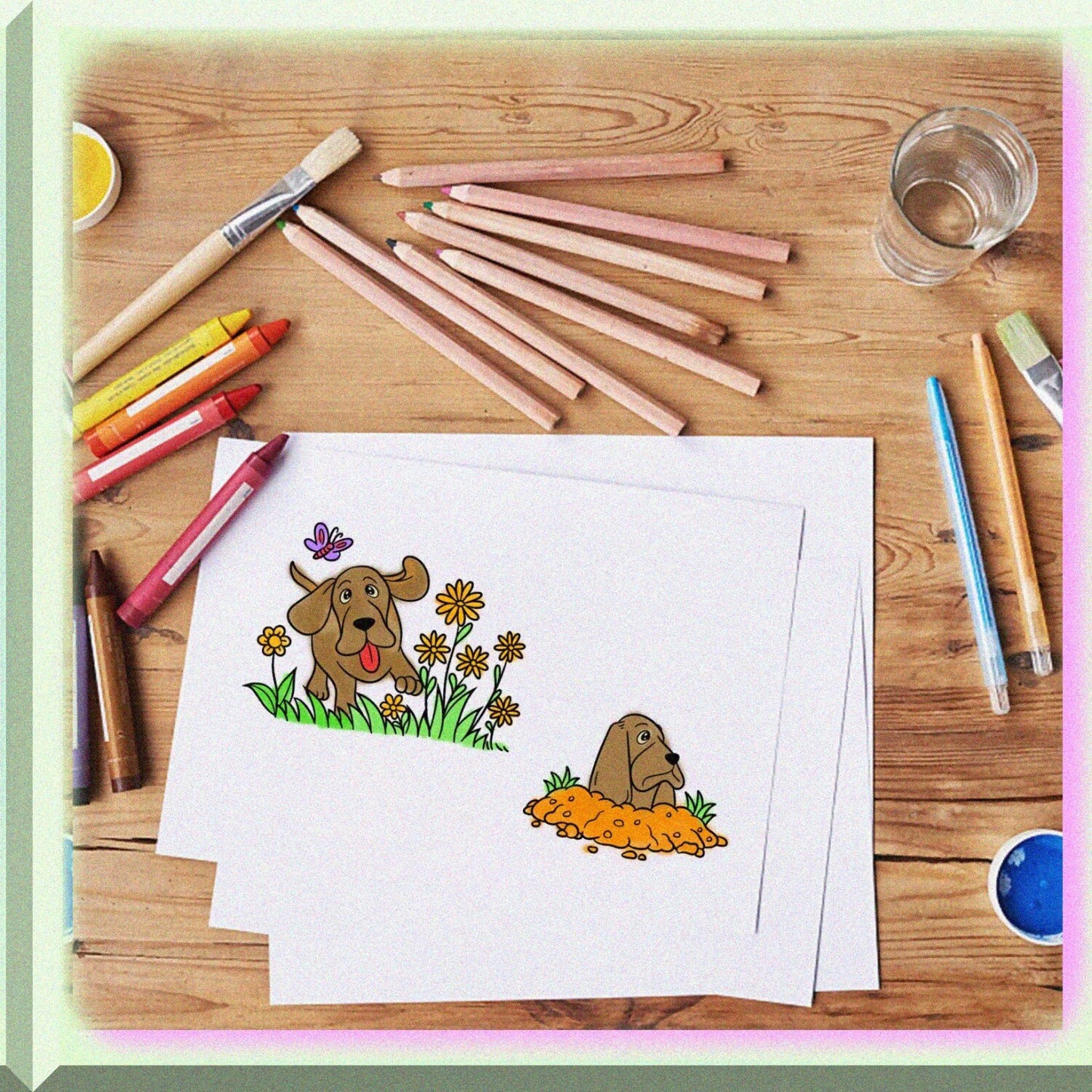 Dog Clear Rubber Stamps Set for Scrapbooking and Card Making