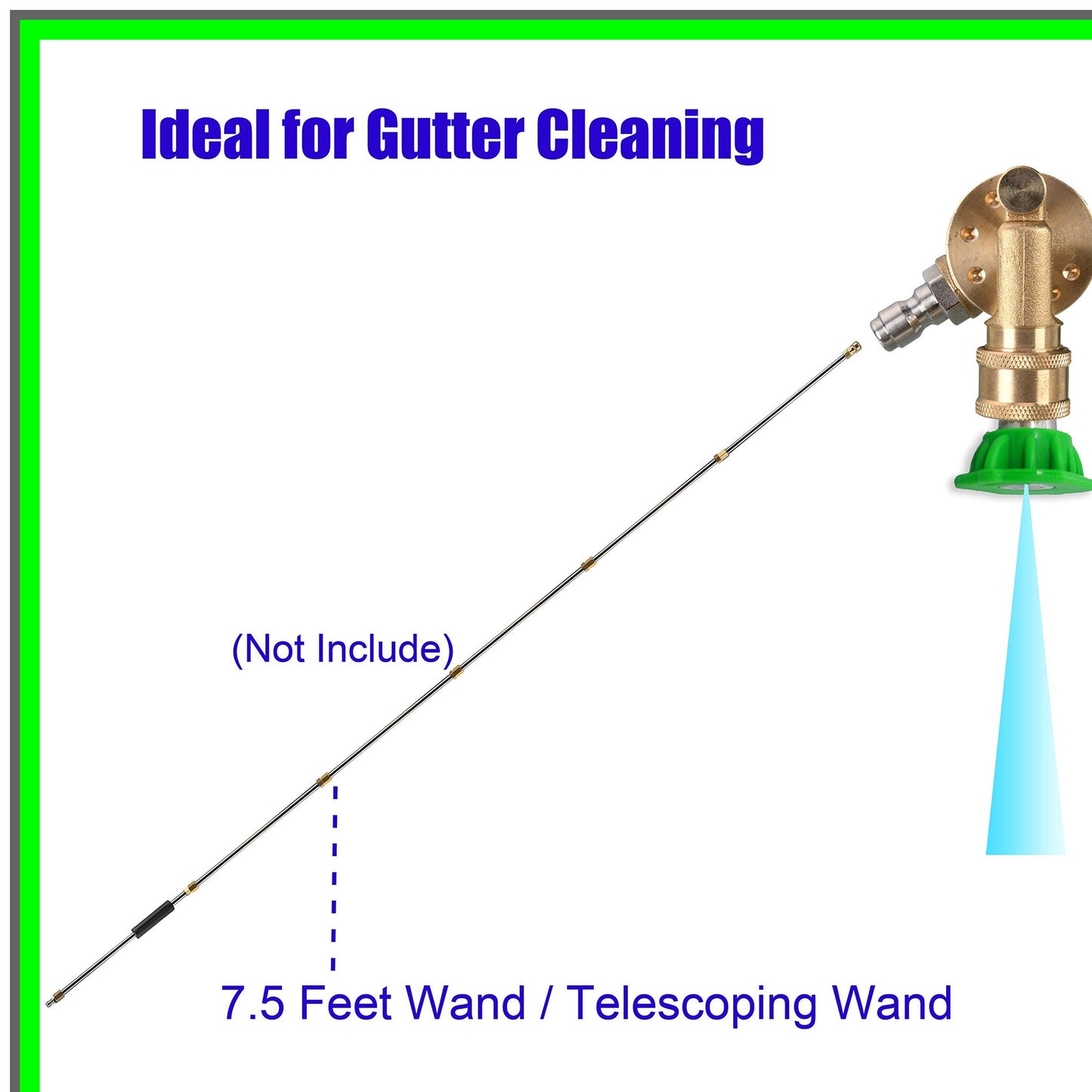 Versatile Pivoting Coupler for Pressure Washer Gutter Cleaning Attachments