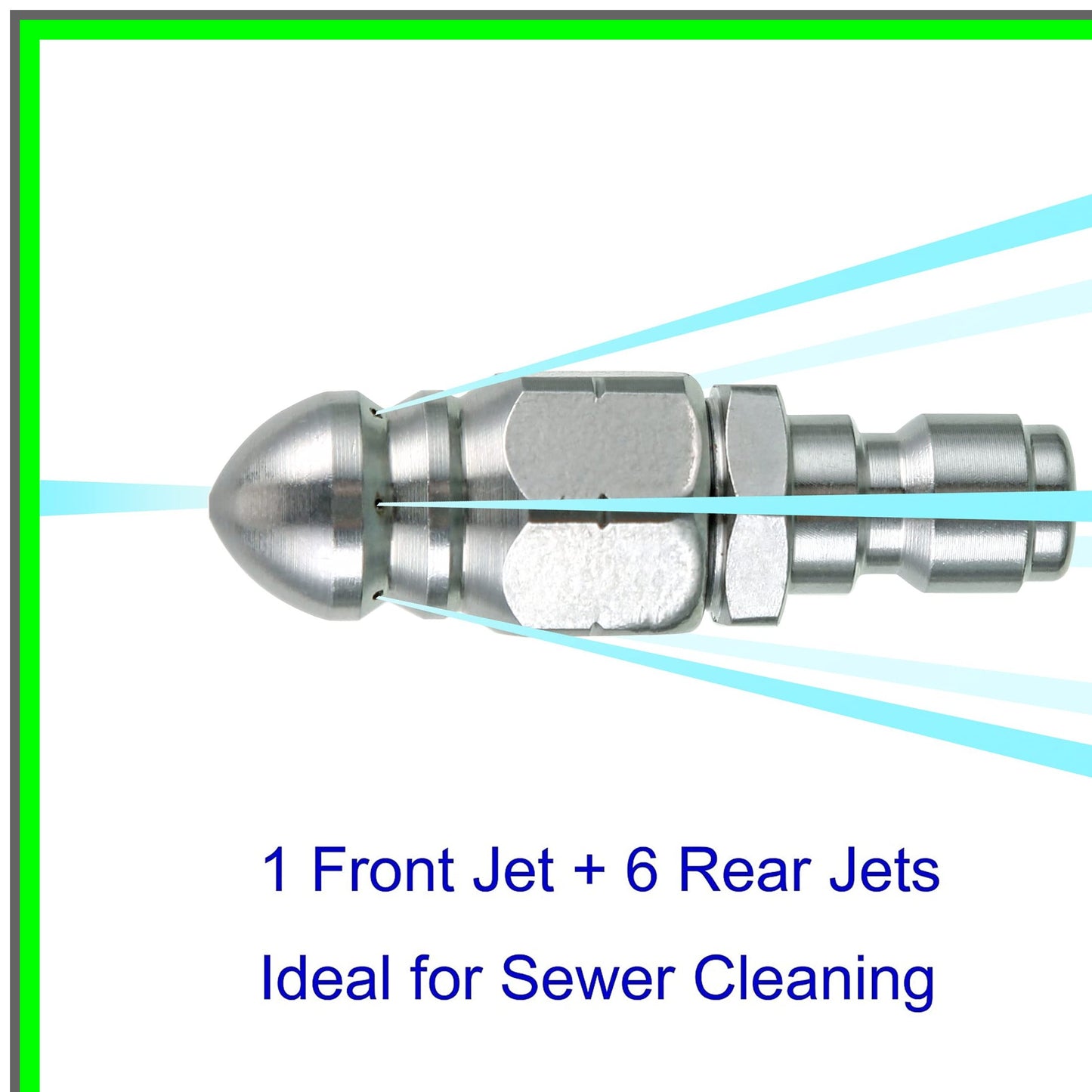 High-Pressure Sewer Jetter Nozzle for 1/4'' Quick Connect Hose