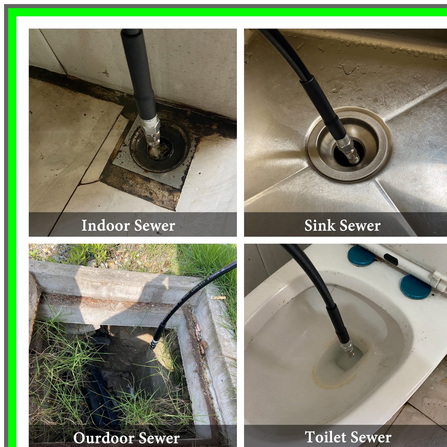 High-Pressure Sewer Jetter Nozzle for 1/4'' Quick Connect Hose