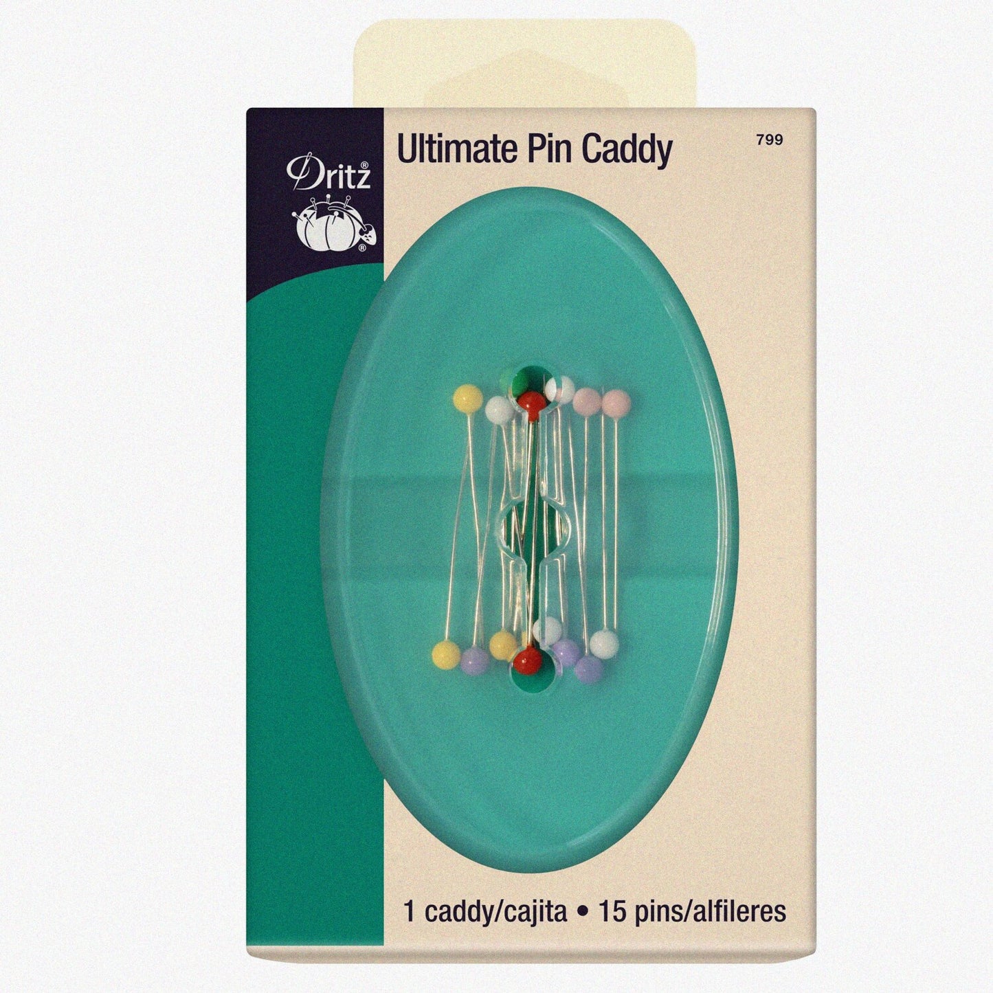 Green Pin Caddy with 15 Color Pins
