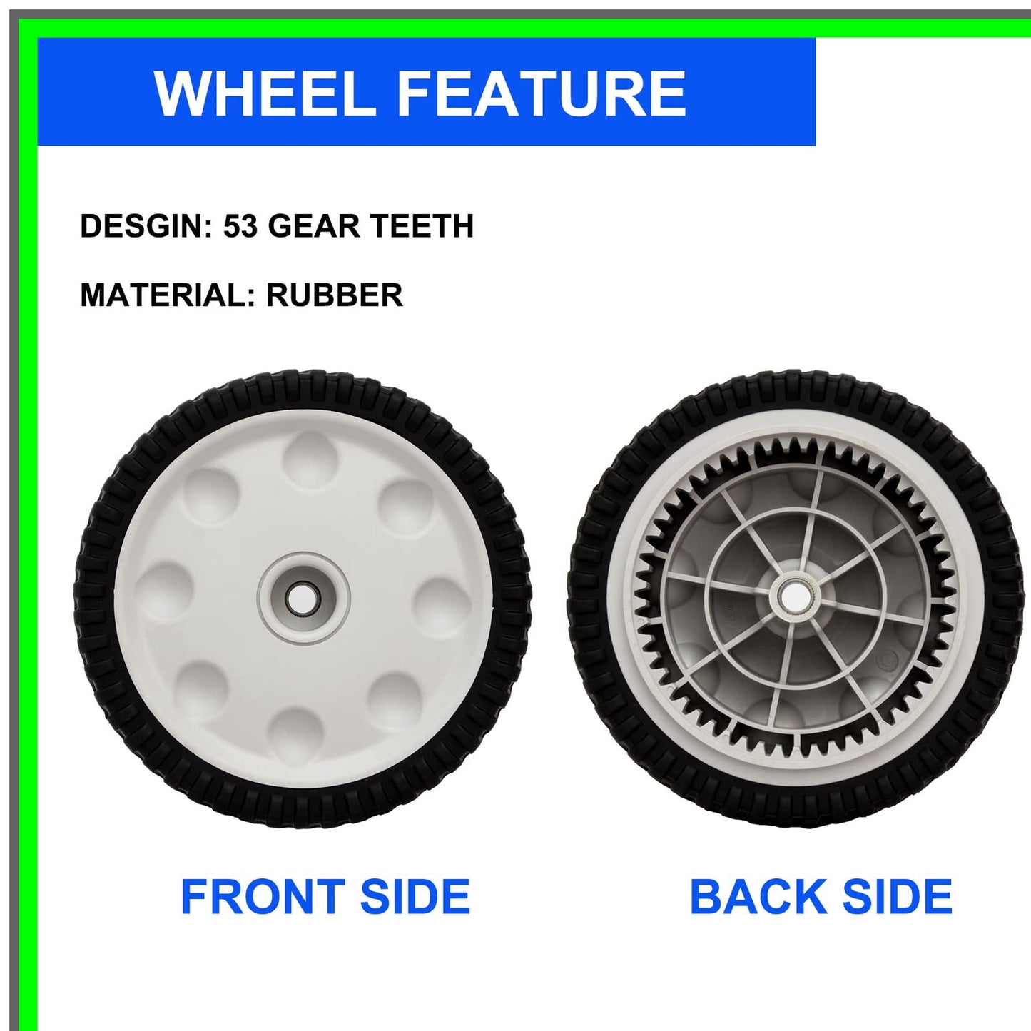 Drive Wheel Replacement Set for Troy Bilt Lawn Mowers - Fits MTD Snapper Models