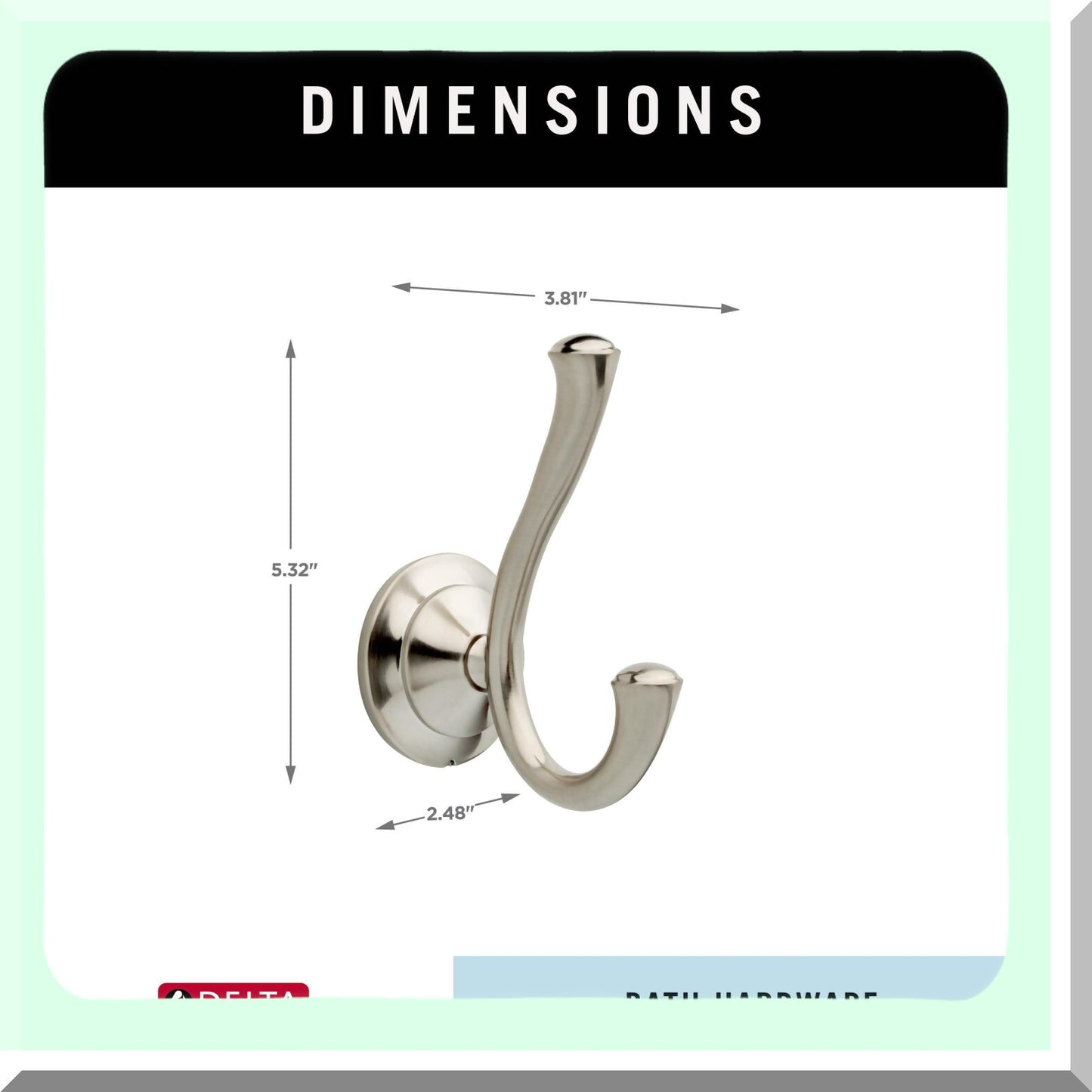 Double Towel Hook in Brilliance Stainless Steel
