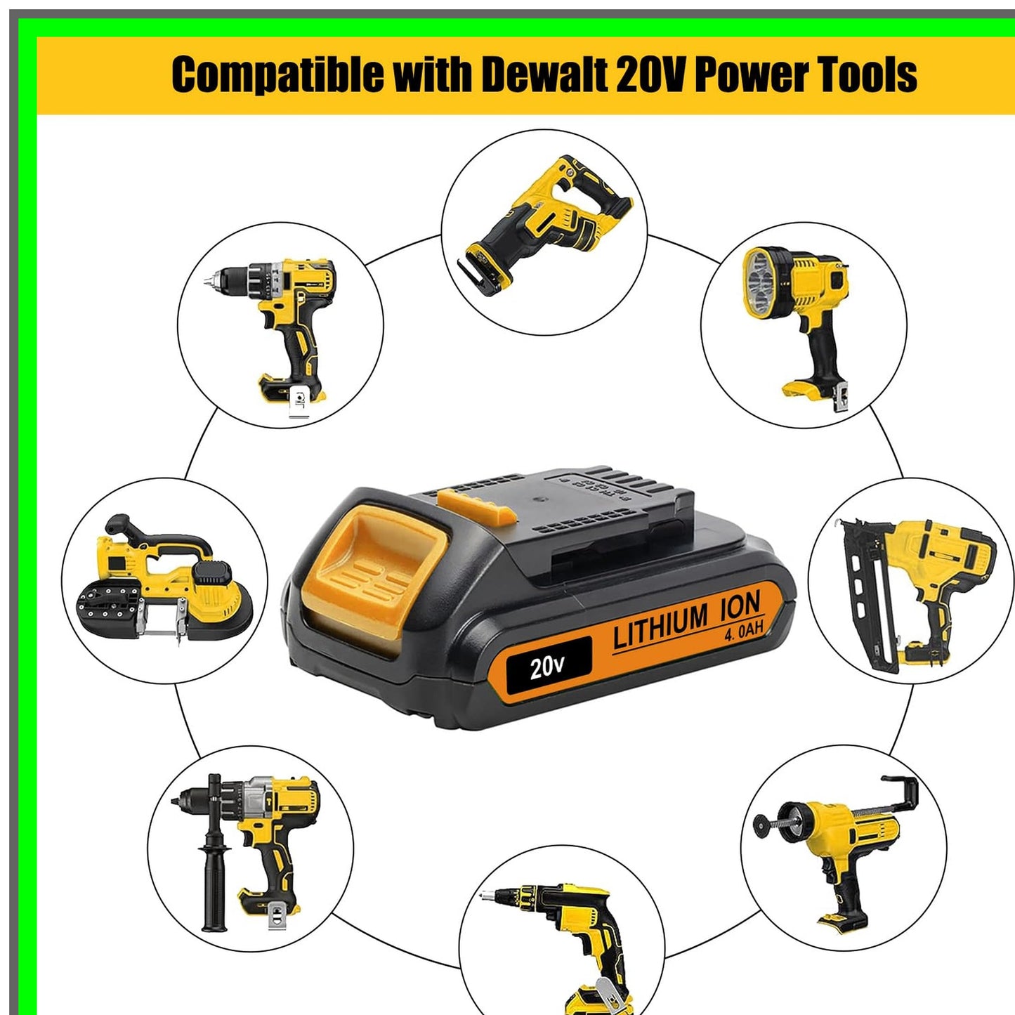 20V 4.0Ah Battery Replacement for Cordless Power Tools DCB203 DCB201 DCBP034