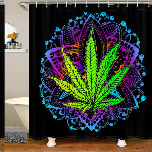 Marijuana Leaf Waterproof Shower Curtain 72x72