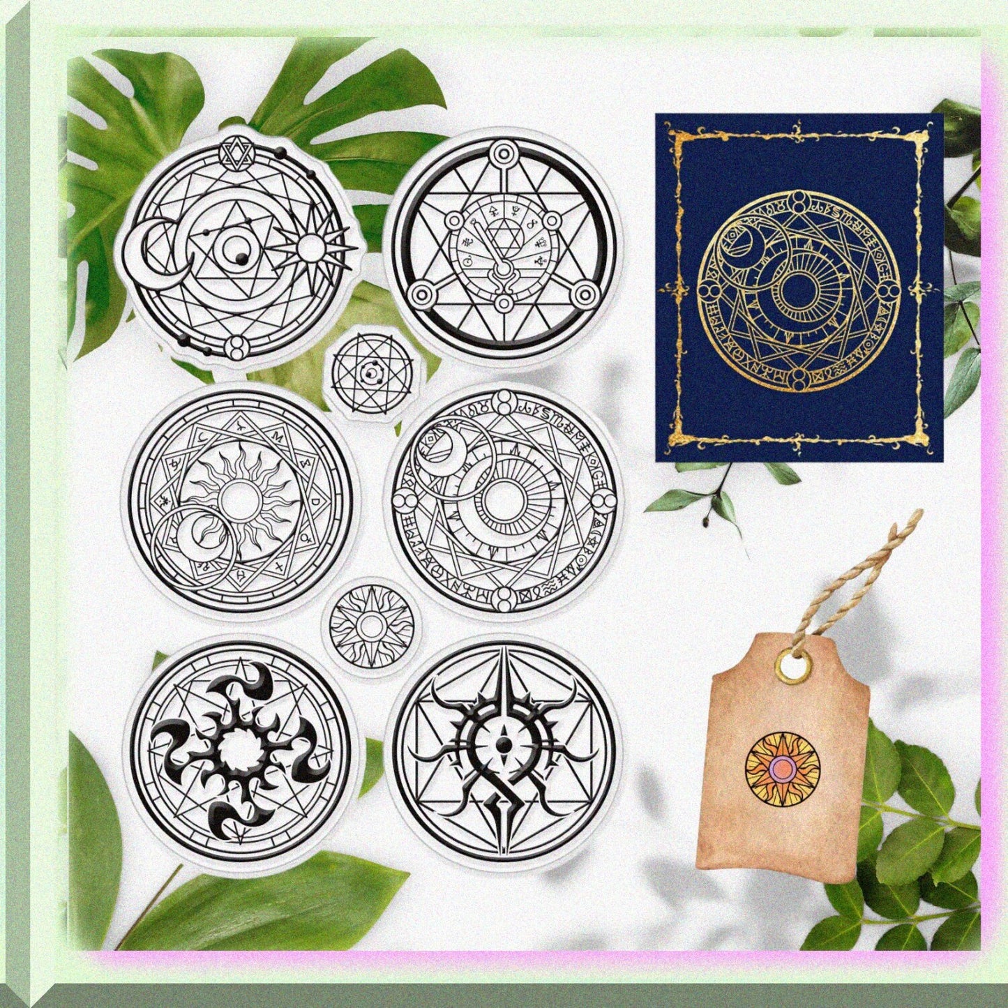 Summoning Circle Clear Round Silicone Stamp 6.3x4.3Inch