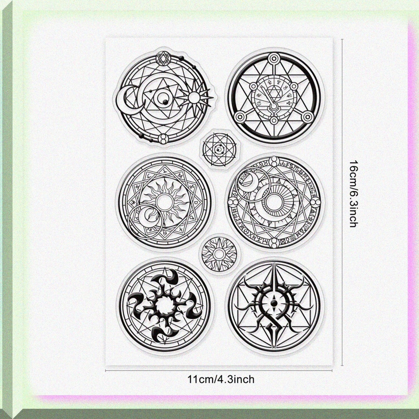 Summoning Circle Clear Round Silicone Stamp 6.3x4.3Inch