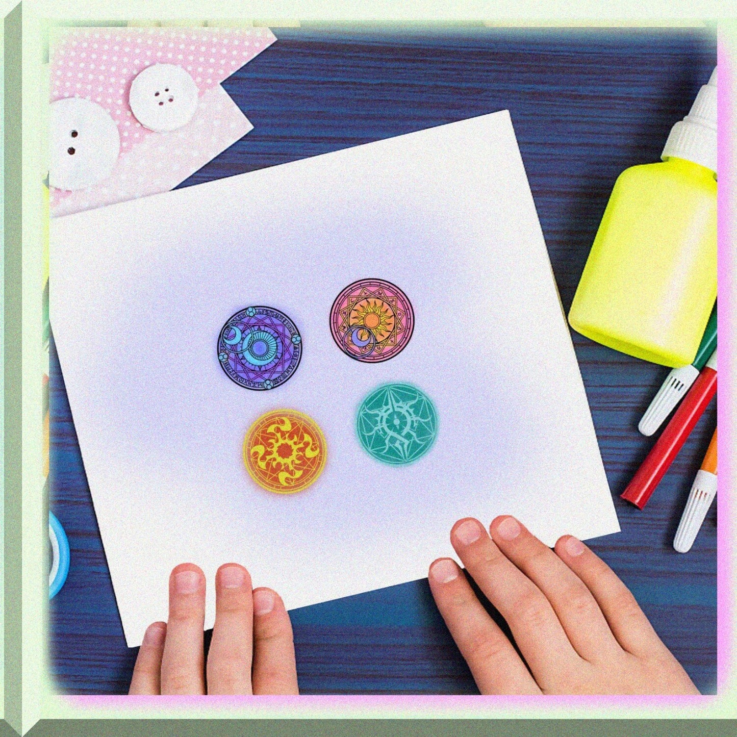Summoning Circle Clear Round Silicone Stamp 6.3x4.3Inch