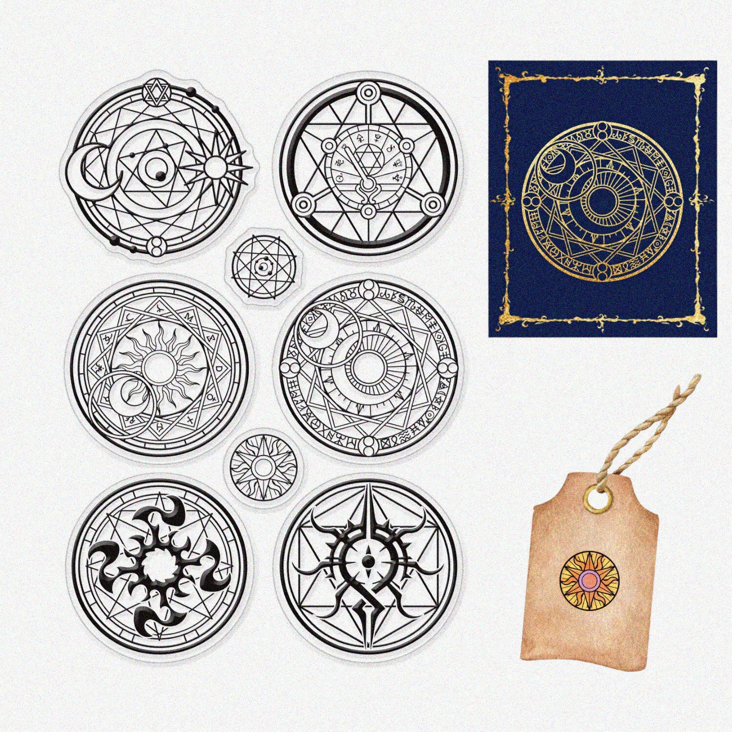 Summoning Circle Clear Round Silicone Stamp 6.3x4.3Inch