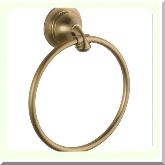 Linden Wall Mounted Towel Ring Champagne Bronze