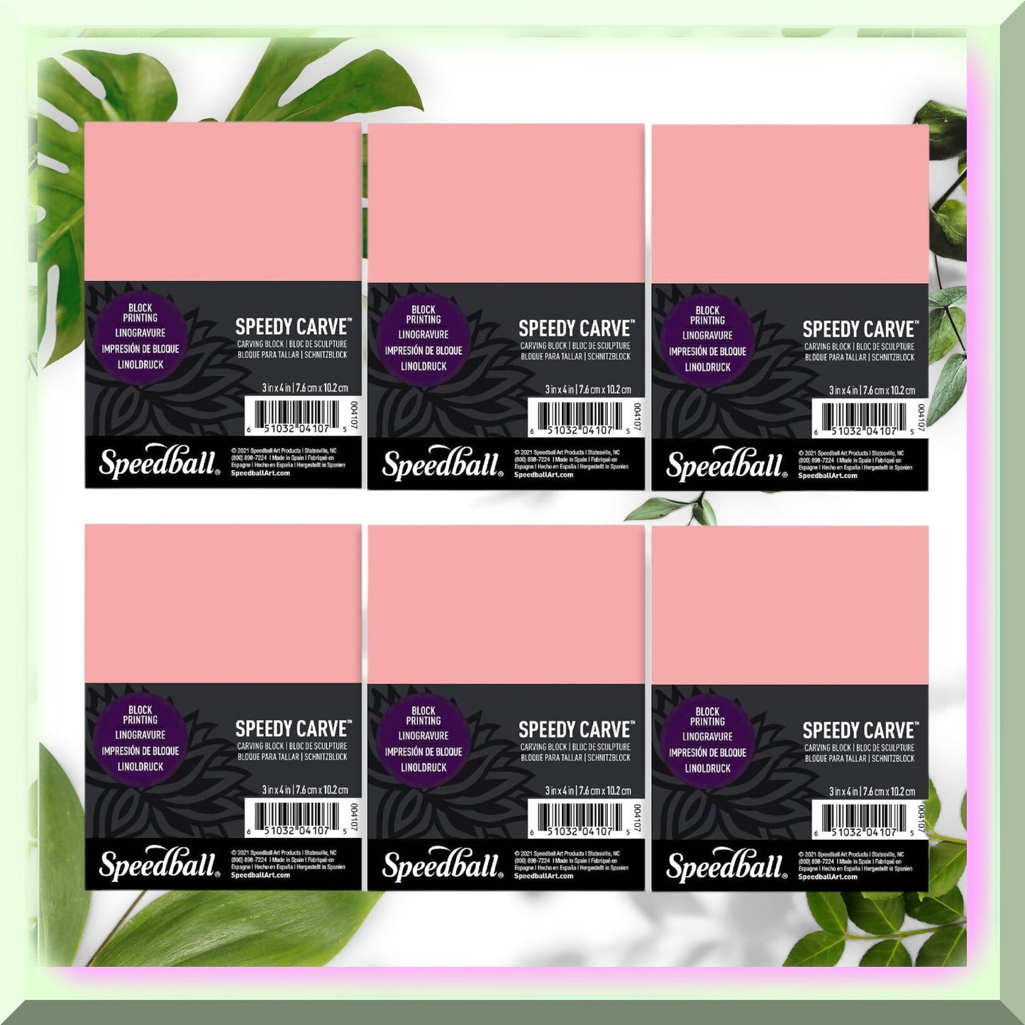PinkPrint Linoleum Speedy-Carve Block 3x4" 6-Pack