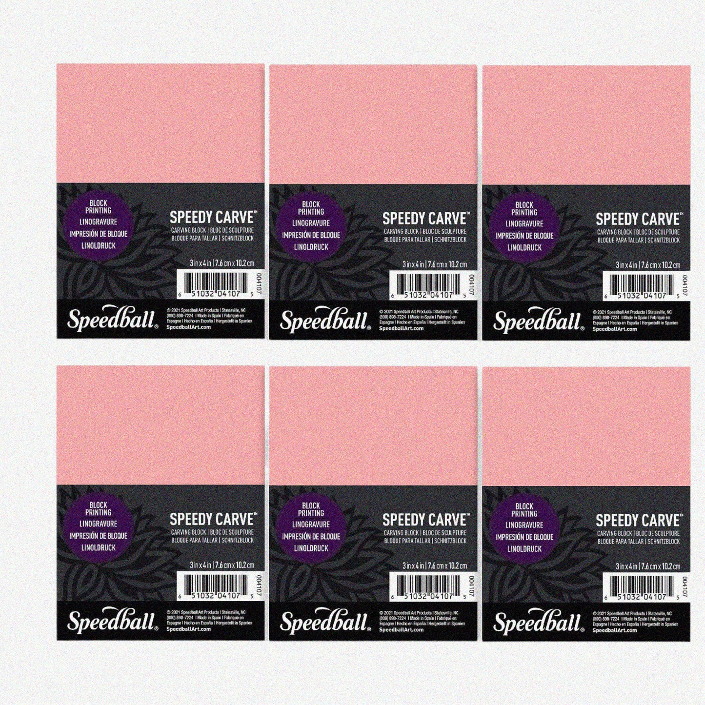 PinkPrint Linoleum Speedy-Carve Block 3x4" 6-Pack