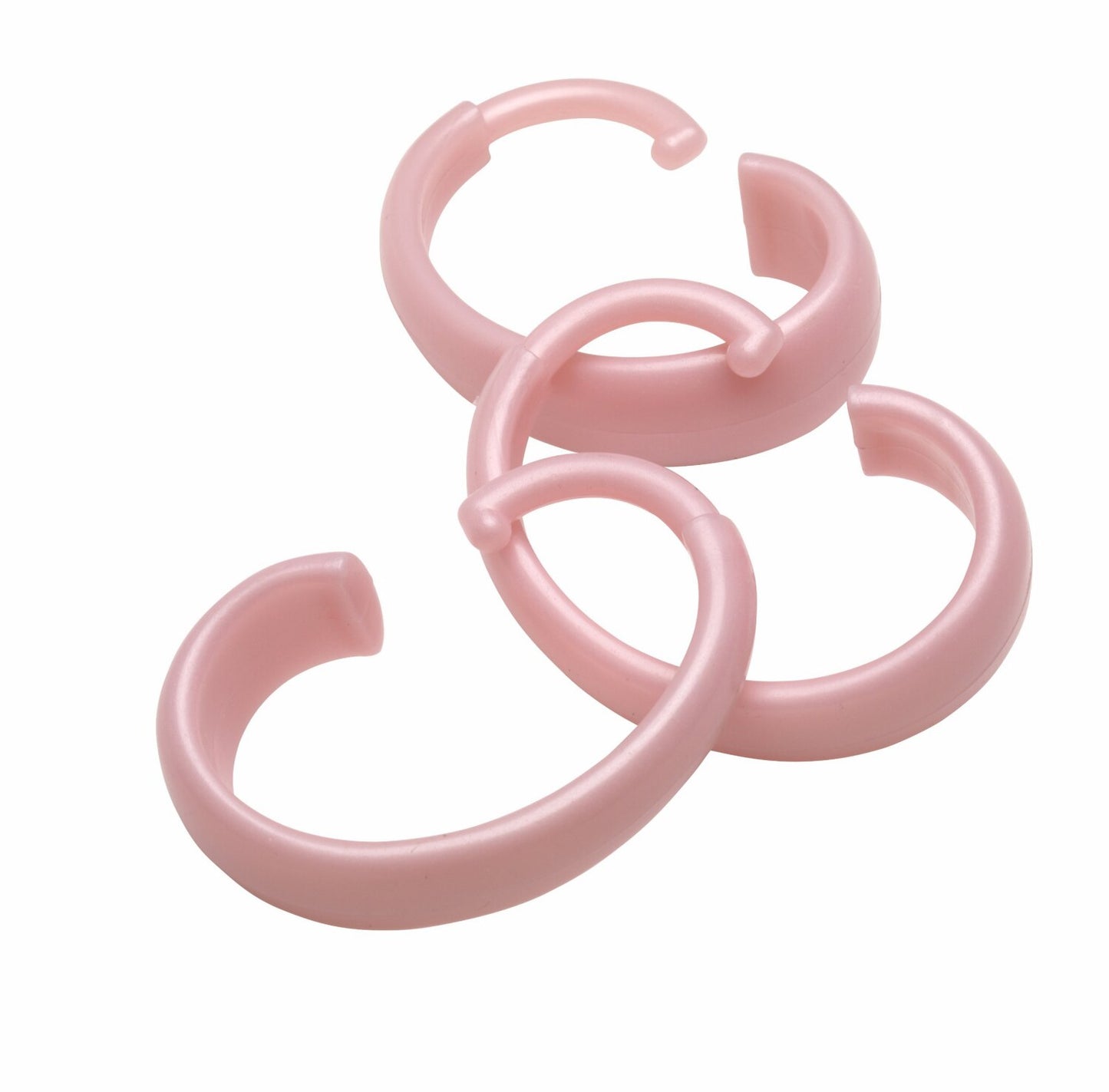 Plastic Shower Curtain Hooks Rose 12 Pack