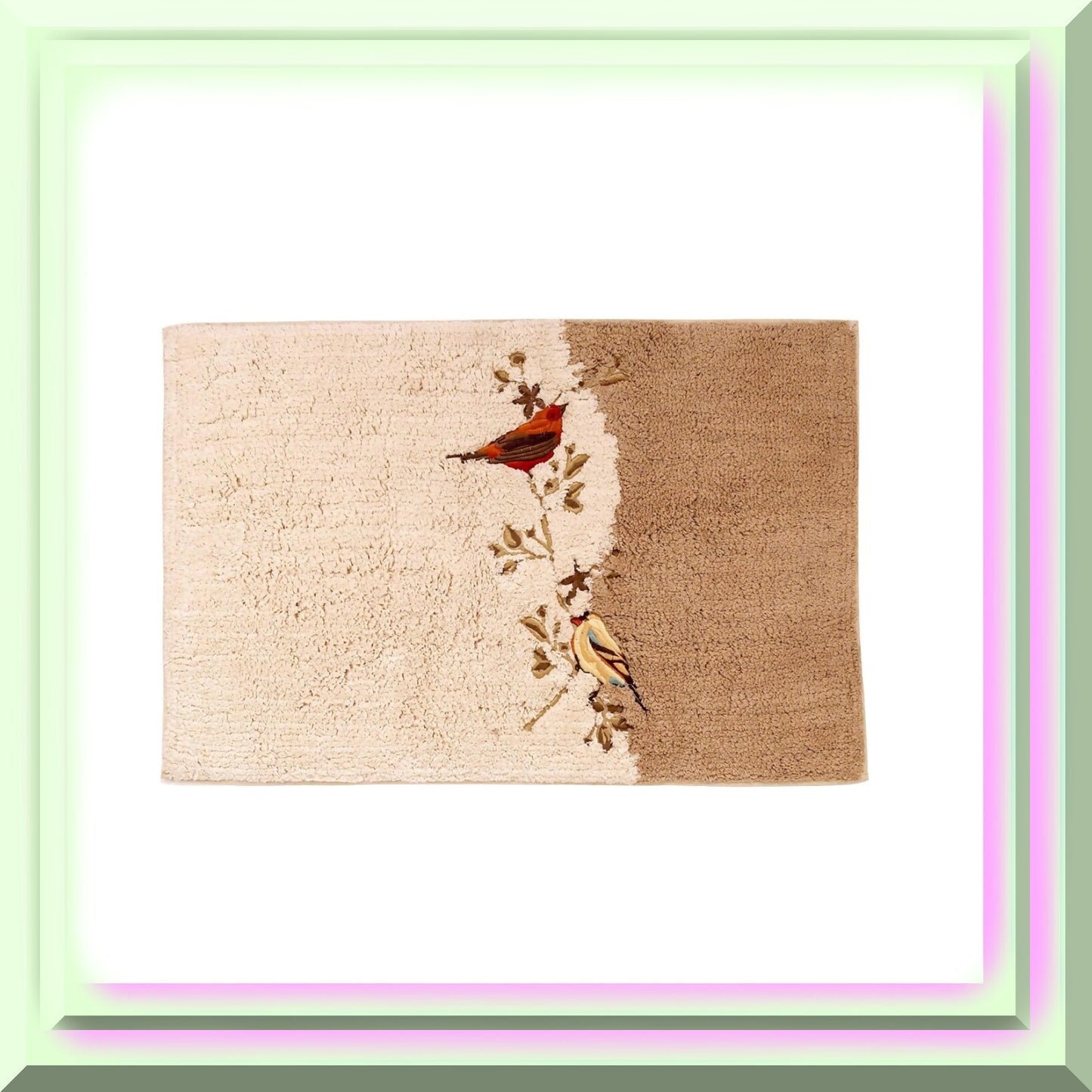 Gilded Birds Ivory Bath Rug