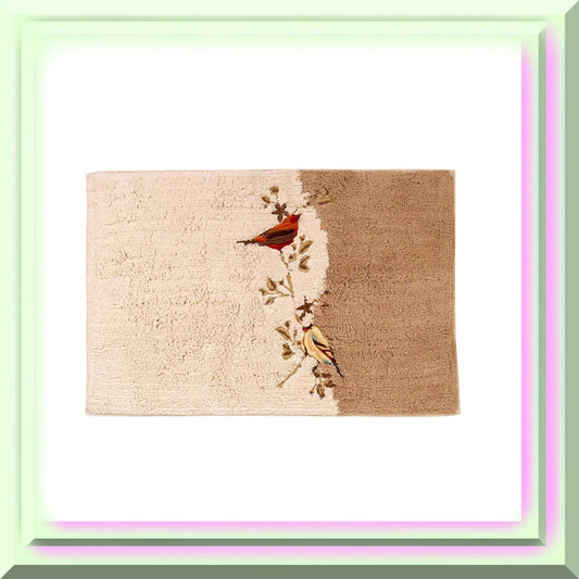 Gilded Birds Ivory Bath Rug
