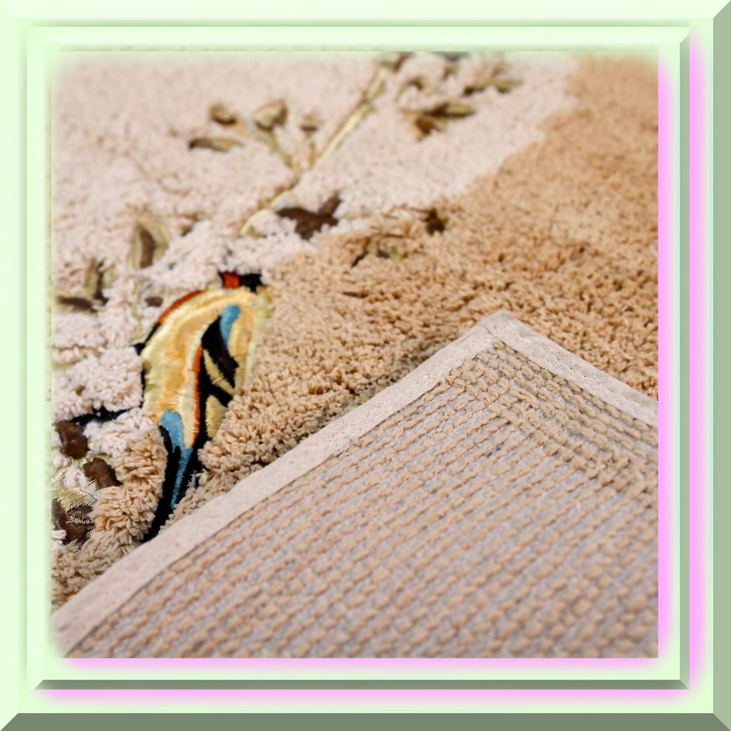 Gilded Birds Ivory Bath Rug
