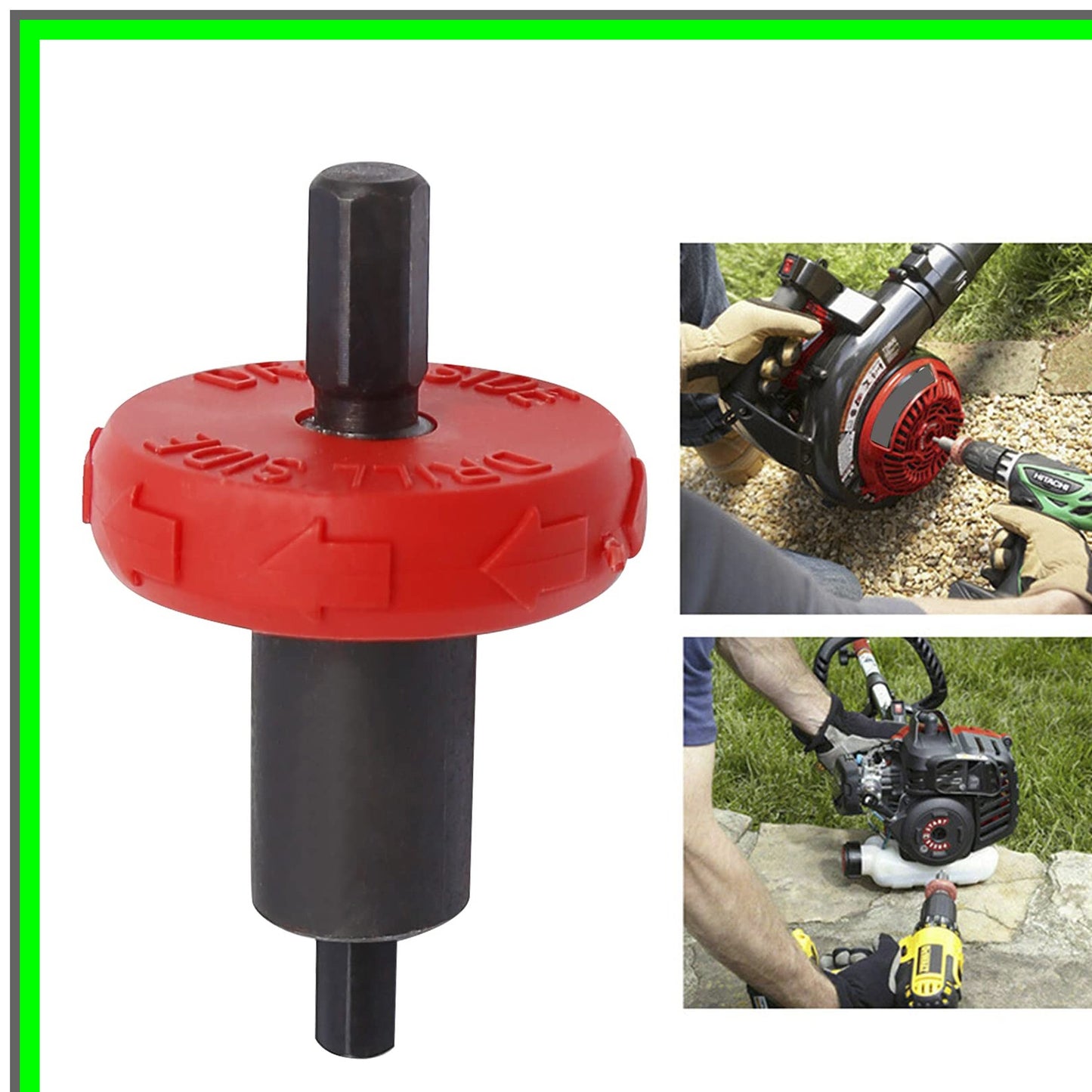 Easy Start Electric Drill Bit Adapter for Lawn Mower Engines